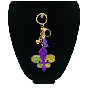 1045-Fleur de Lis Rhinestones Keychain